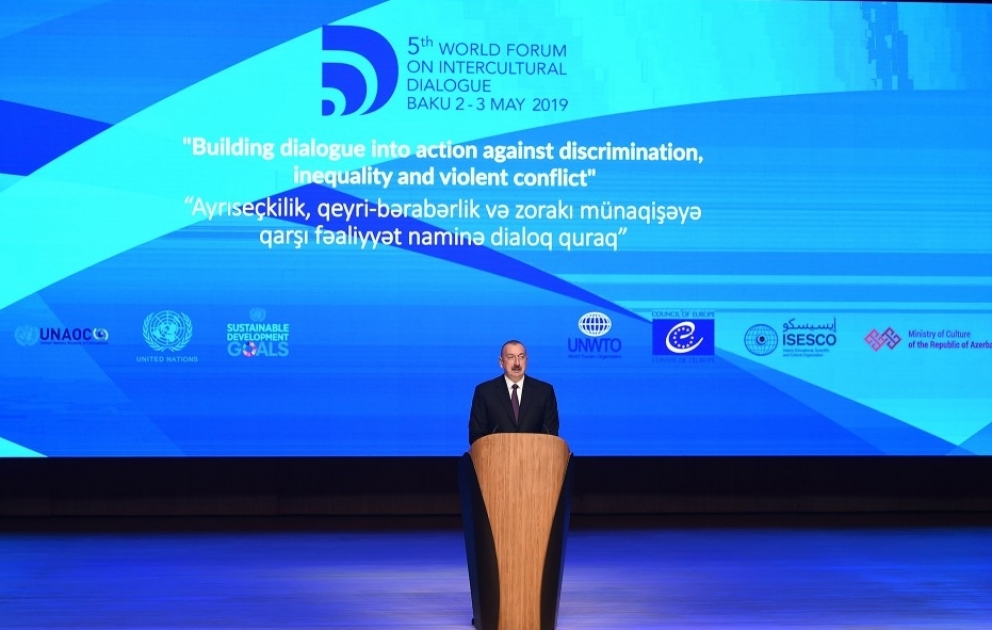 5th World Forum on Intercultural Dialogue gets underway in Baku  President Ilham Aliyev attended opening of the Forum VIDEO
