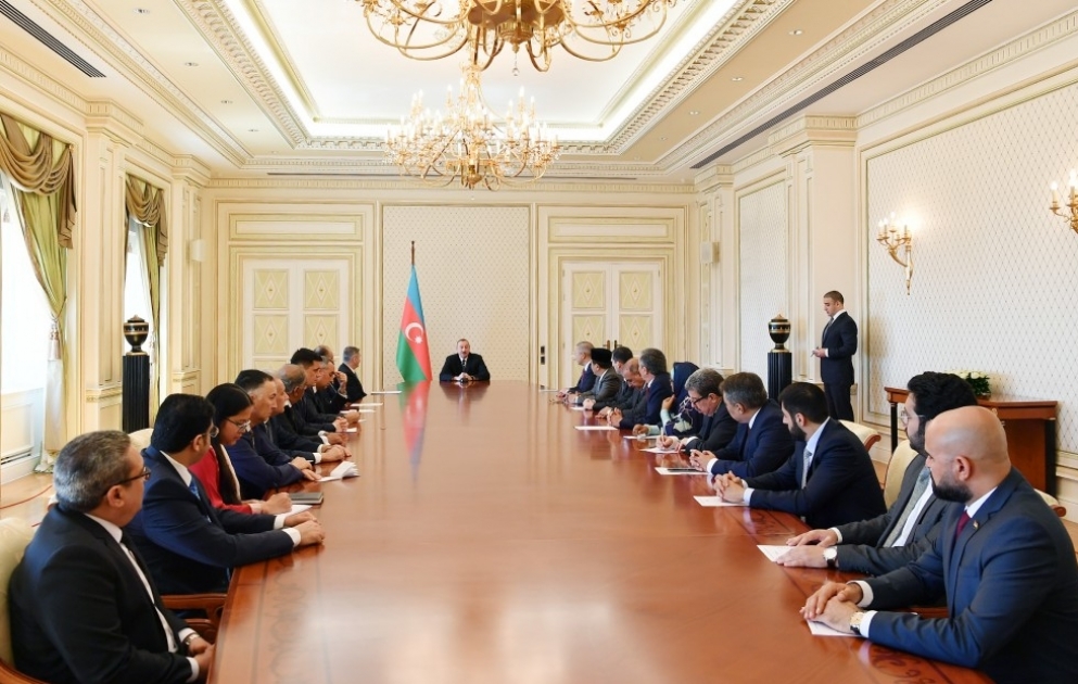 President Ilham Aliyev received ambassadors and heads of diplomatic missions of Muslim countries to Azerbaijan VIDEO