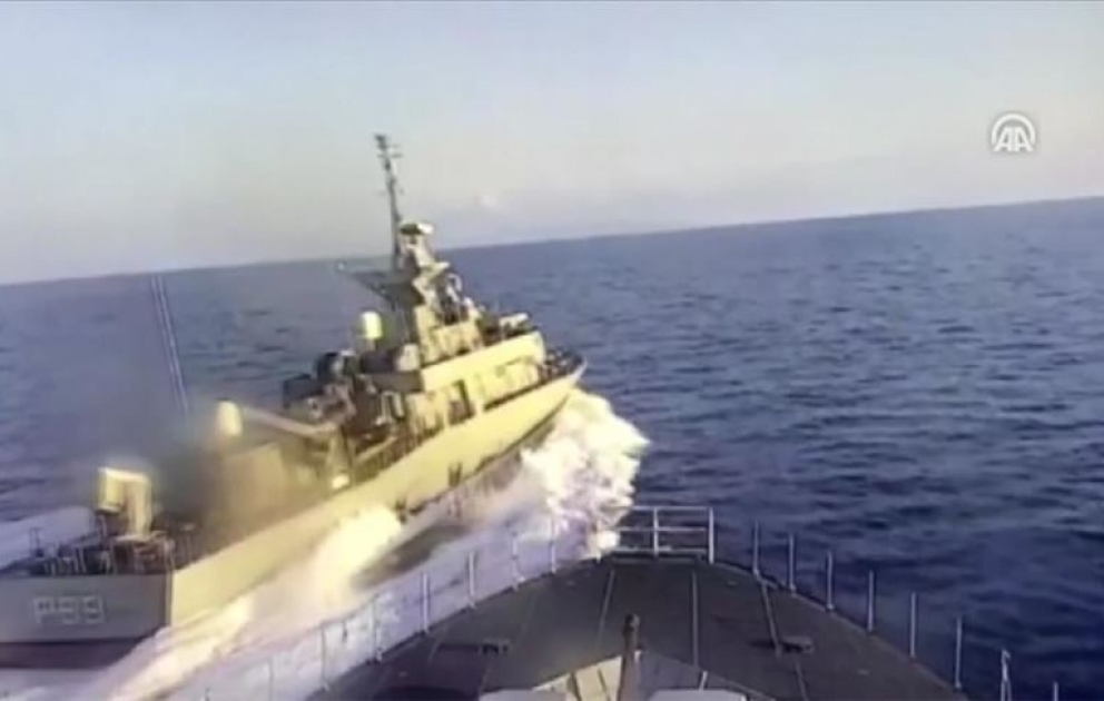 Türkiyəyə aid “Burgazada” korveti Yunan gəmisinin hücumuna məruz qalıb VİDEO