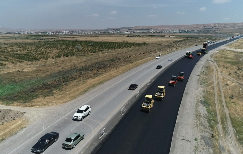 M2 magistralının Hacıqabul-Ələt hissəsi təmir edilir VİDEO