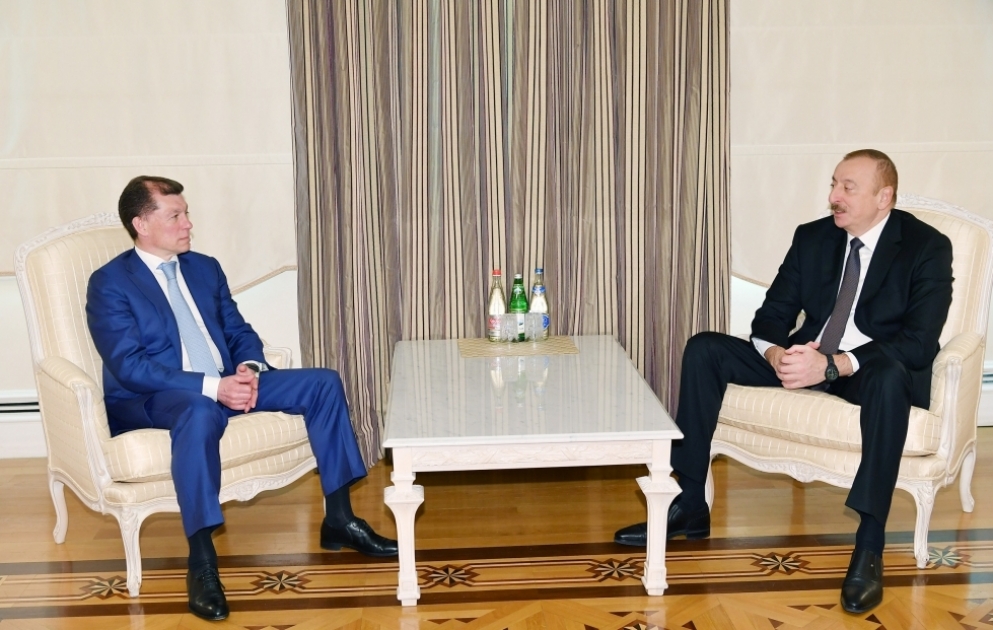 Präsident Ilham Aliyev empfängt Minister für Arbeit und sozialen Schutz Russlands VIDEO