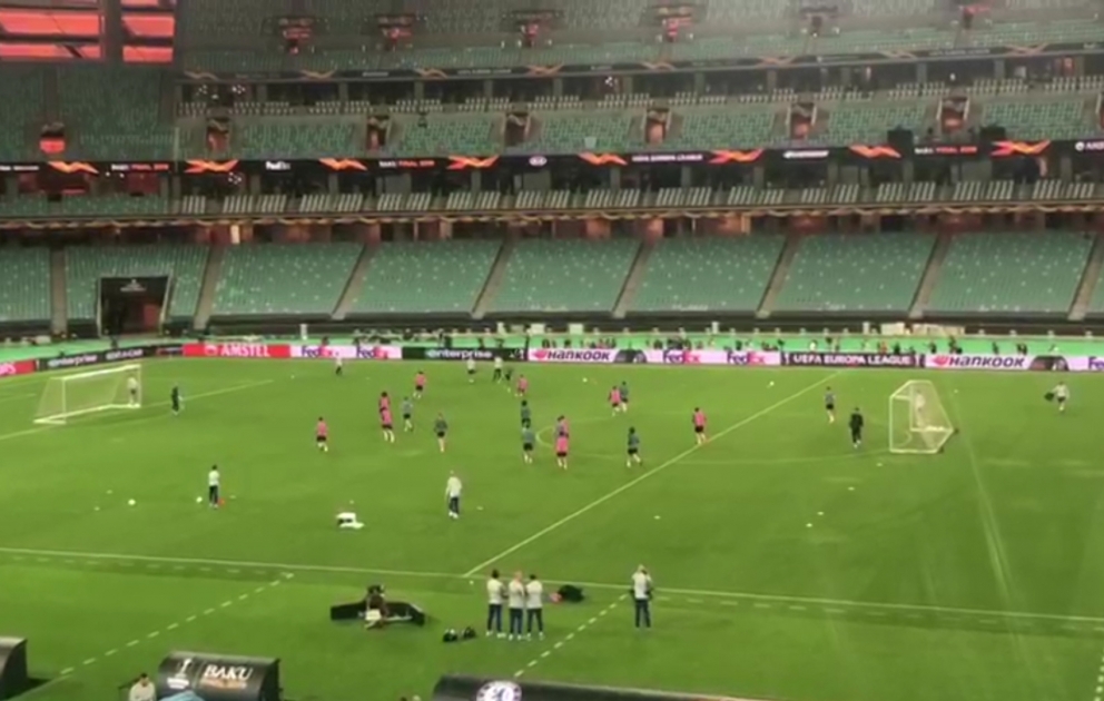 Bakı Olimpiya Stadionunda “Çelsi” futbol klubu üzvlərinin açıq məşqi olub VİDEO