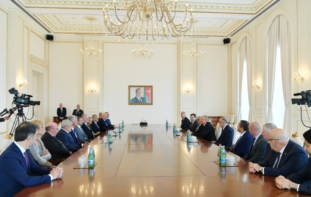 President Ilham Aliyev received delegation led by UEFA President VIDEO