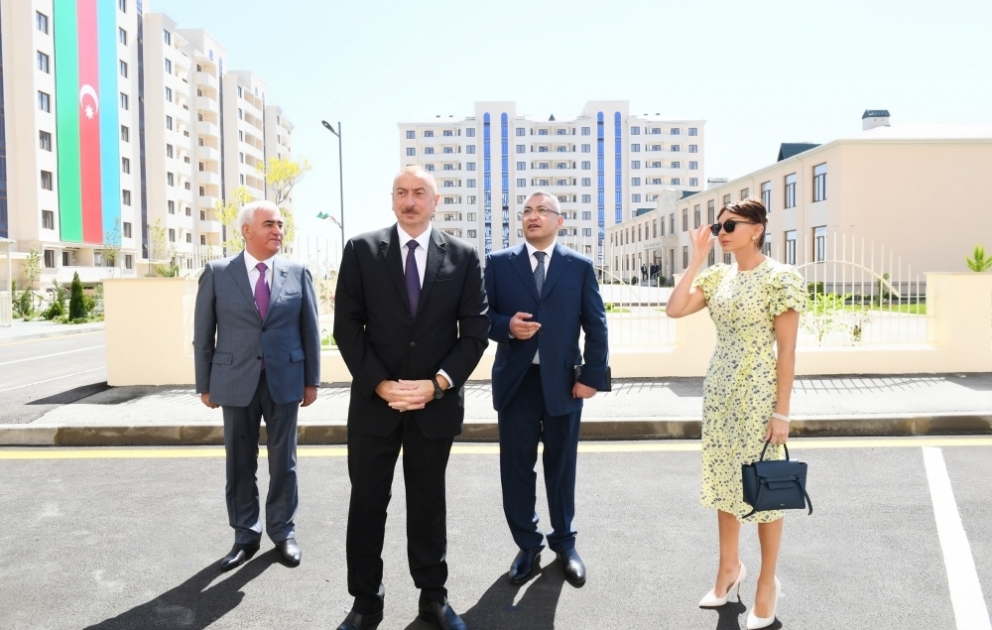 President Ilham Aliyev attended opening of new residential complex for IDPs in Pirallahi district, Baku VIDEO
