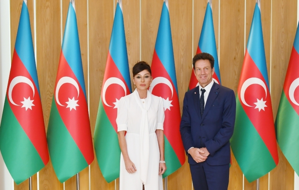 Erste Vizepräsidentin Mehriban Aliyeva trifft MEDEF-Präsident VIDEO