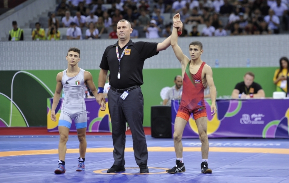 Avropa Gənclər Yay Olimpiya Festivalının ilk qızıl medalını Azərbaycan güləşçisi Fərid Sadıqlı qazanıb VİDEO