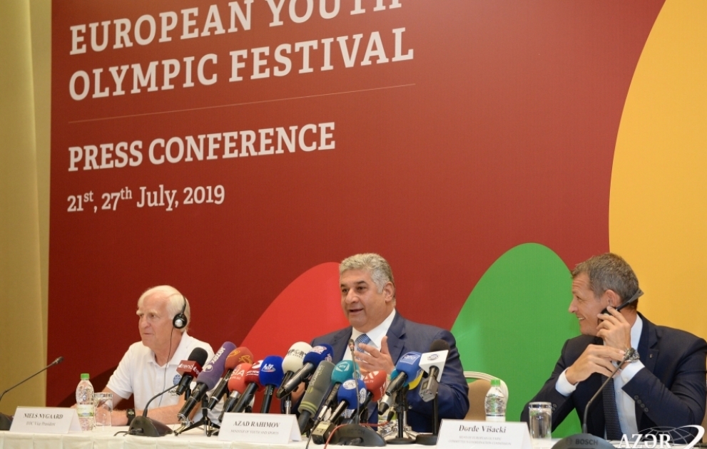 XV Avropa Gənclər Yay Olimpiya Festivalının Əməliyyat Komitəsinin sonuncu mətbuat konfransı keçirilib VİDEO