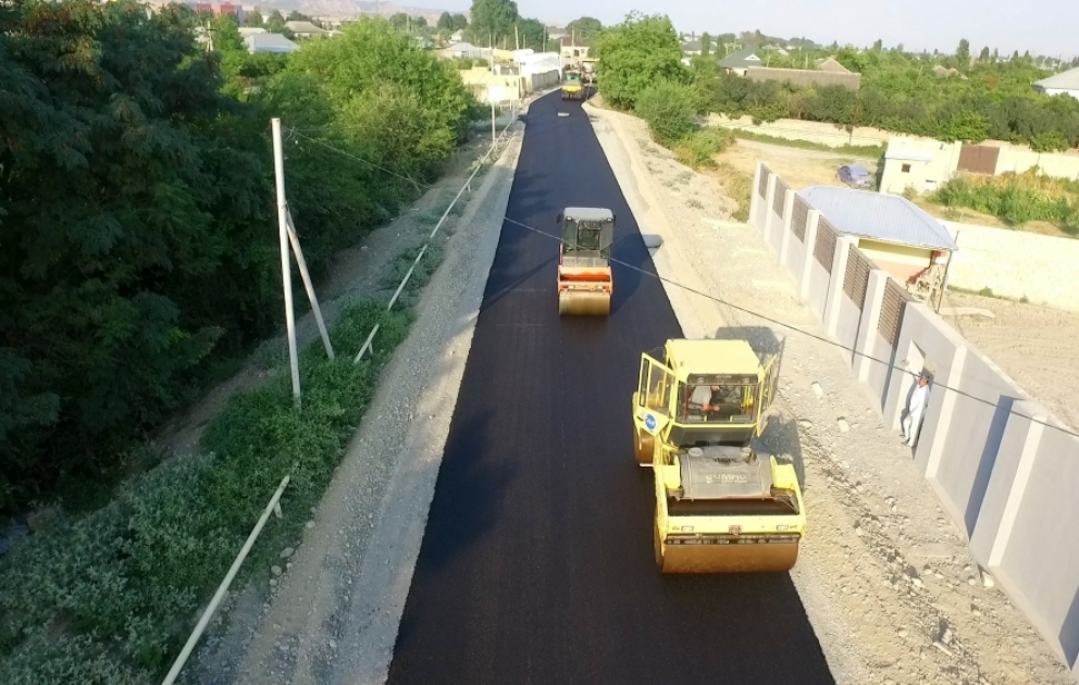 Göyçayda daha bir yol yenidən qurulur VİDEO