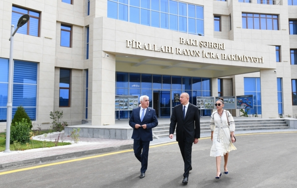 President Ilham Aliyev viewed conditions created at new administrative building of Pirallahi District Executive Authority VIDEO