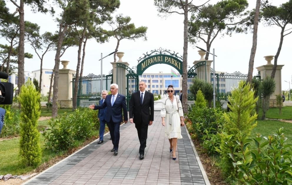 President Ilham Aliyev viewed conditions created at “Mirvari” Park Complex in Pirallahi district VIDEO