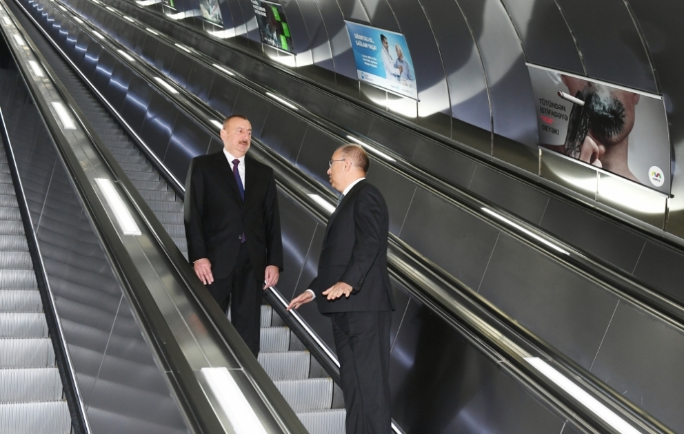 Станция «Хатаи» Бакинского метрополитена сдана в эксплуатацию после реконструкции  Президент Ильхам Алиев ознакомился с условиями, созданными на станции  ОБНОВЛЕНО ВИДЕО