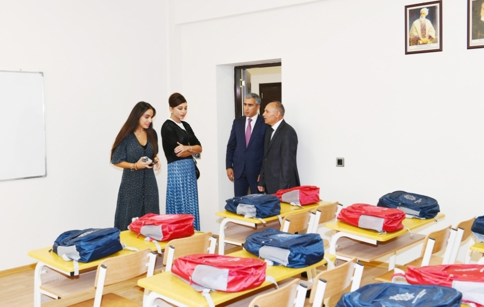 First Vice-President Mehriban Aliyeva attended opening of Malikchobanli village secondary school VIDEO