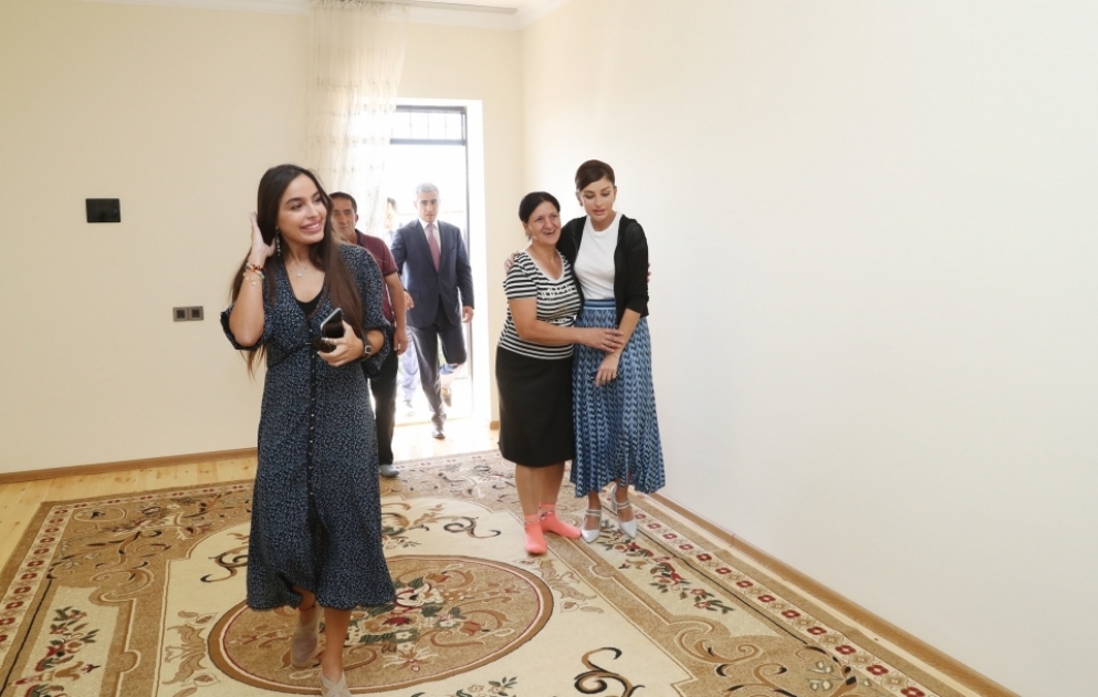 First Vice-President Mehriban Aliyeva viewed new house built instead of quake-damaged one in Shamakhi VIDEO
