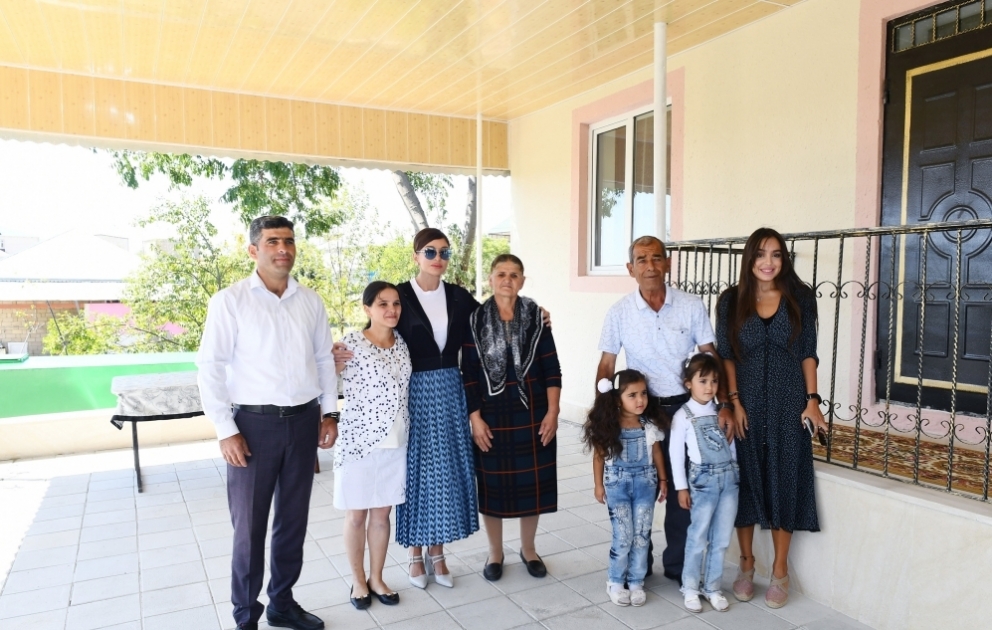 First Vice-President Mehriban Aliyeva viewed new house built instead of quake-damaged one in Mughanli village VIDEO