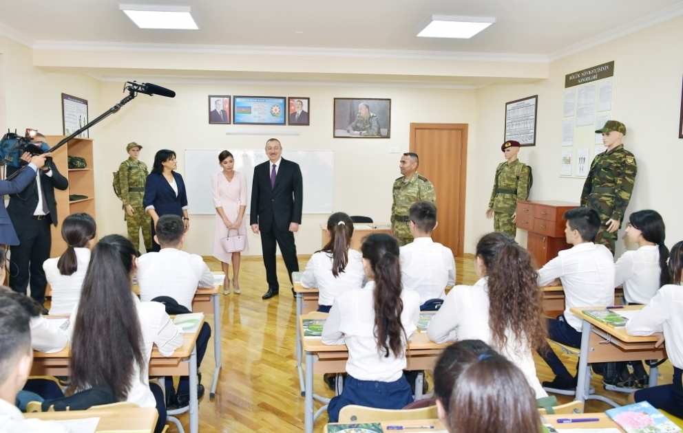 President Ilham Aliyev attended inauguration of new educational complex of school No300 in Binagadi district VIDEO