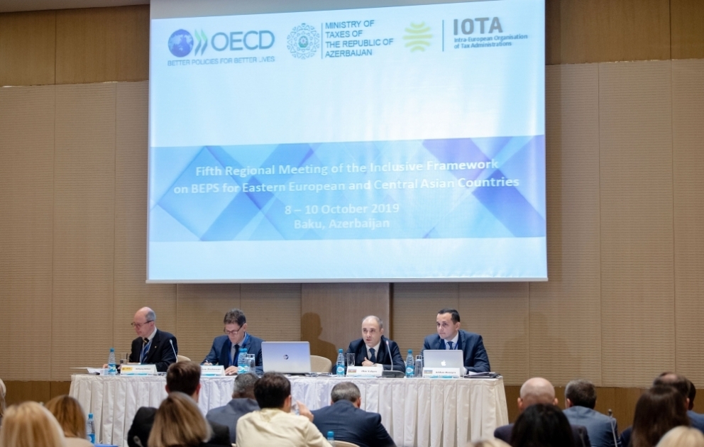 Bakıda “Avrasiya ölkələri üçün vergitutma bazasının aşınması və mənfəətin köçürülməsi” layihəsinə həsr olunan V regional iclas keçirilir VİDEO