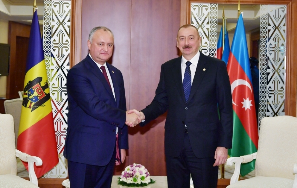 Azərbaycan Prezidenti İlham Əliyev Moldova Prezidenti İqor Dodon ilə görüşübYENİLƏNİB VİDEO