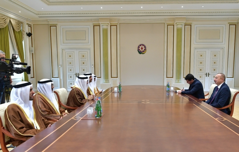 Staatspräsident Ilham Aliyev empfängt Delegation aus Vereinigten Arabischen Emiraten VIDEO