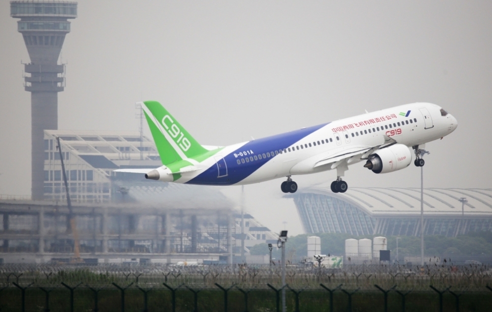 Çinin C919 sərnişin təyyarəsinin daha bir uçuş sınağı keçirilib VİDEO