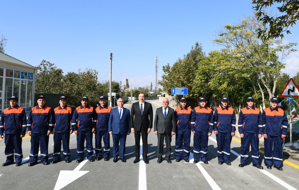 President Ilham Aliyev inaugurated newly reconstructed Golgati-Dahnakhalil-Goshagovag-Arabojaghi highway in Aghdash district VIDEO