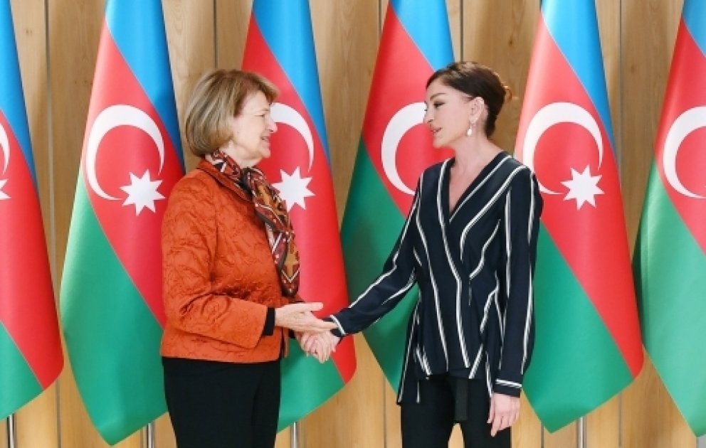 Erste Vizepräsidentin Mehriban Aliyeva trifft Handelsbeauftragte der britischen Premierministerin für Aserbaidschan VIDEO