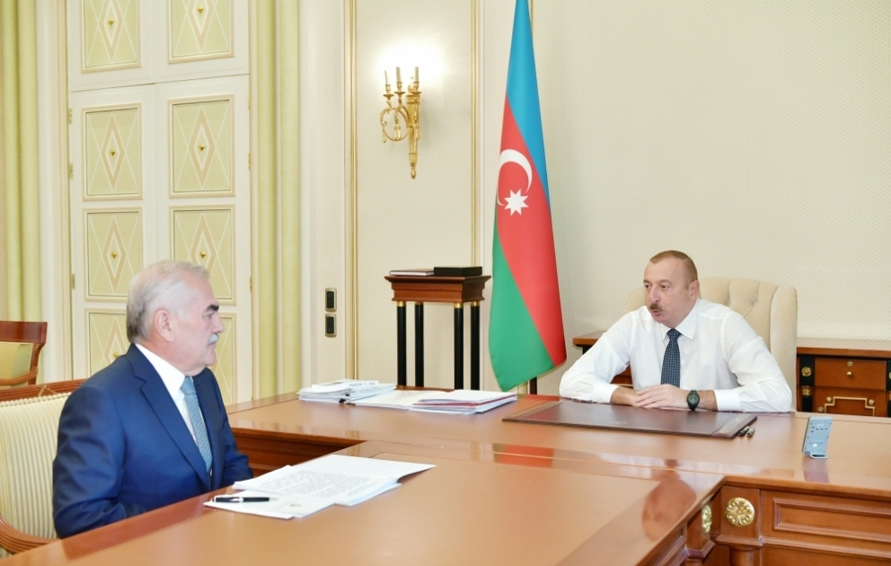 Prezident İlham Əliyev Naxçıvan Muxtar Respublikası Ali Məclisinin Sədri Vasif Talıbovu qəbul edib VİDEO