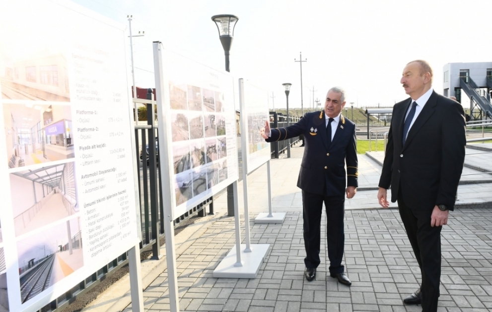 President Ilham Aliyev attended opening of Sabunchu-Pirshaghi line of Baku circular railway after reconstruction VIDEO