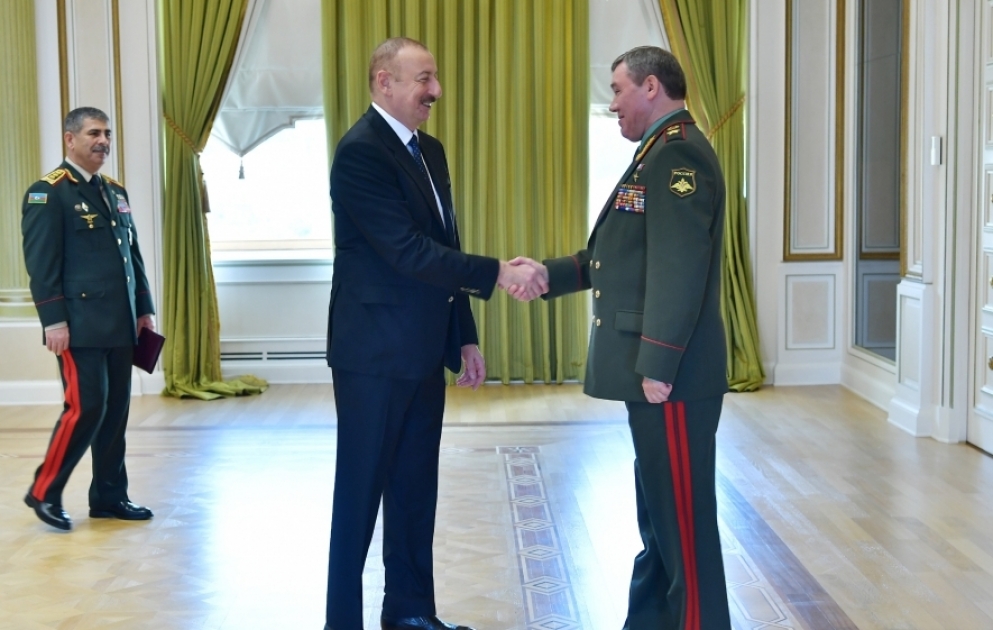 President Ilham Aliyev received delegation led by Chief of General Staff of Russian Armed Forces VIDEO