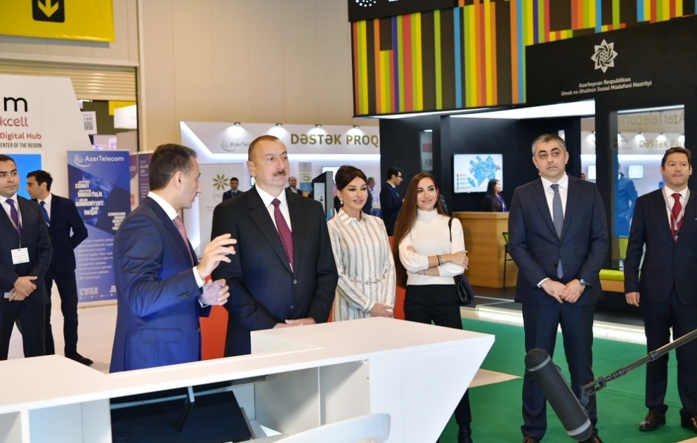 President Ilham Aliyev viewed Bakutel 2019 exhibition VIDEO