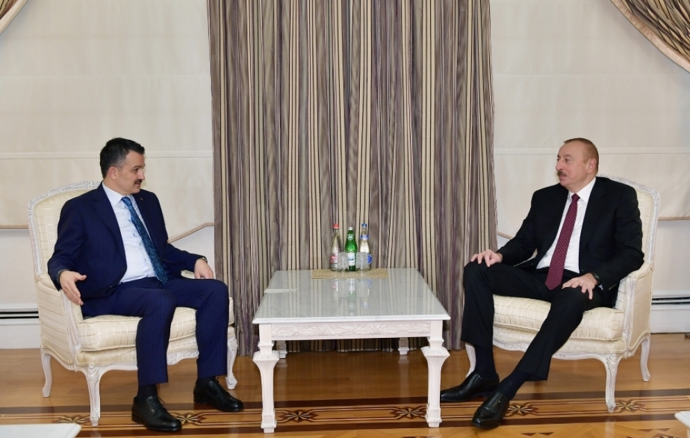 President Ilham Aliyev received delegation led by Turkish minister of agriculture and forestry VIDEO