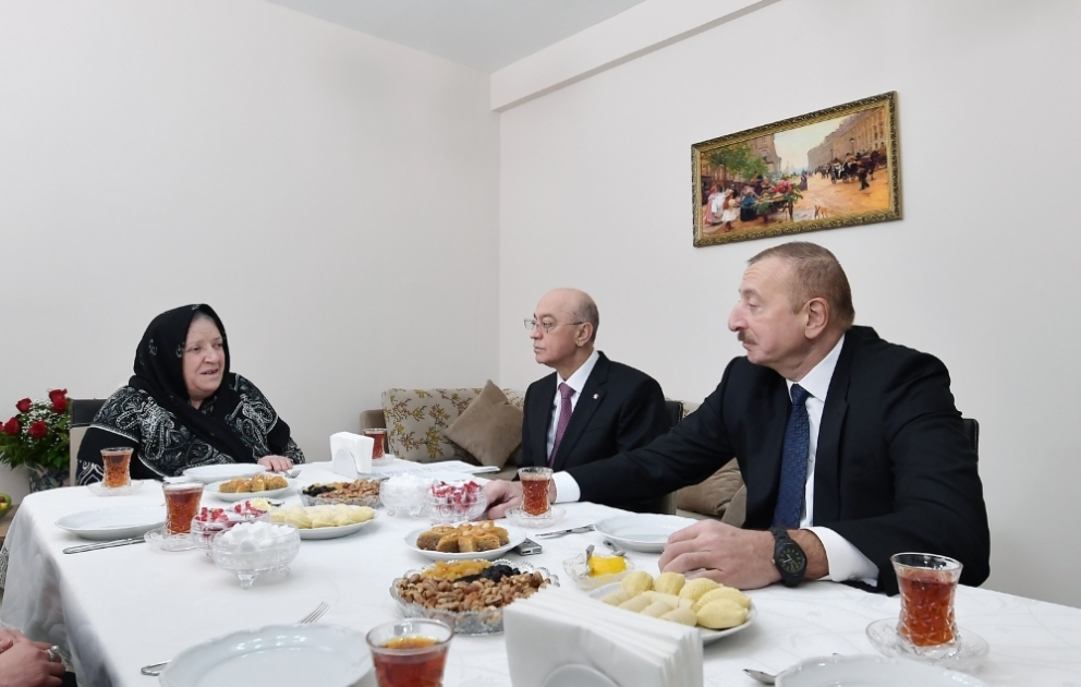 President Ilham Aliyev viewed conditions created at newly constructed building for earthquake-affected families in Shamakhi VIDEO