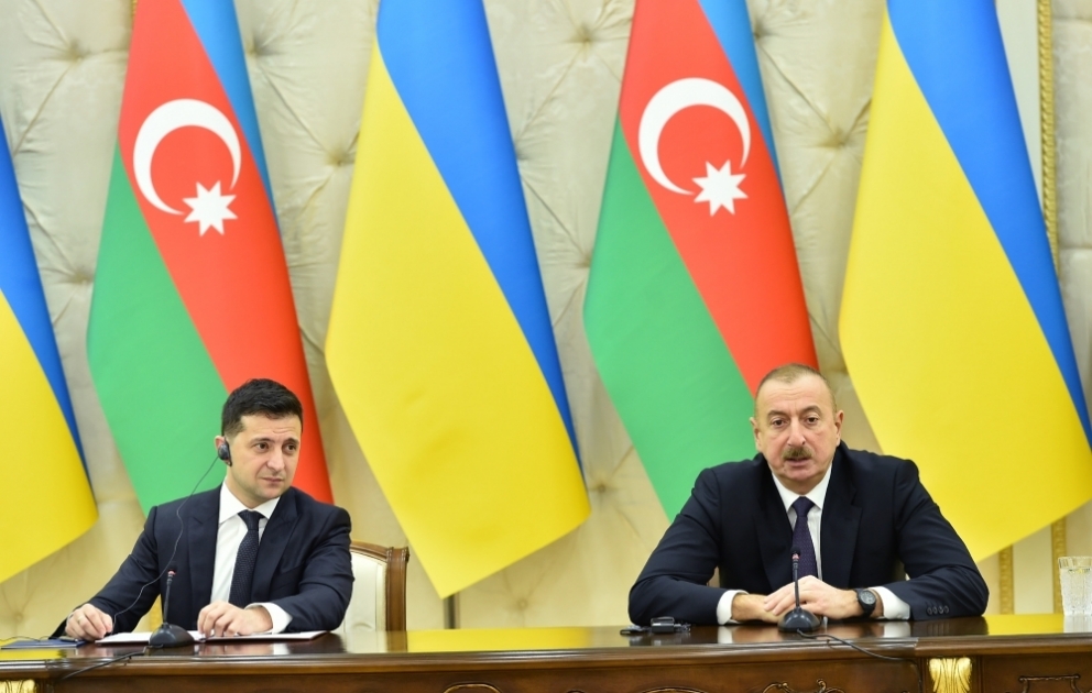 Azerbaijani, Ukrainian presidents made press statements VIDEO