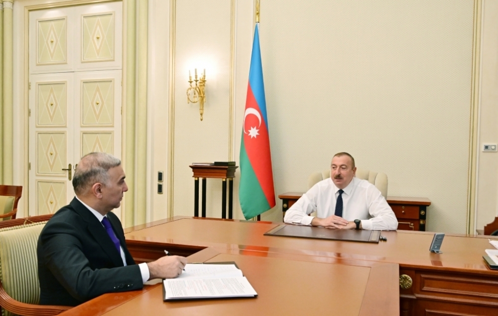 Le président Ilham Aliyev reçoit Vugar Ahmadov à la suite de sa nomination à la tête de la société « Azerisiq » VIDEO