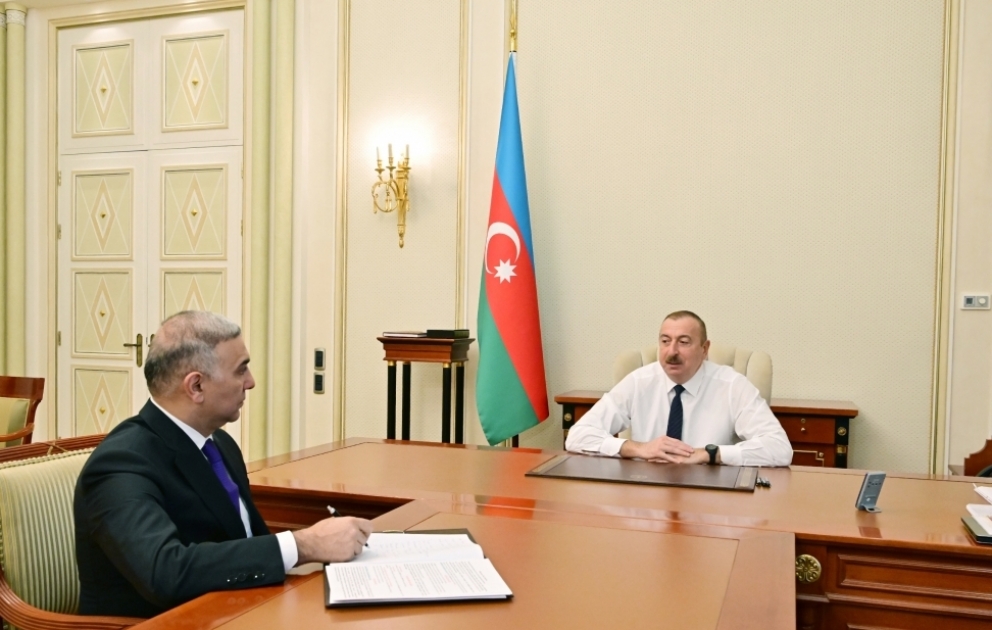 Präsident Ilham Aliyev empfängt neuen Vorsitzenden der Offenen Aktiengesellschaft "Azerenerji" VIDEO