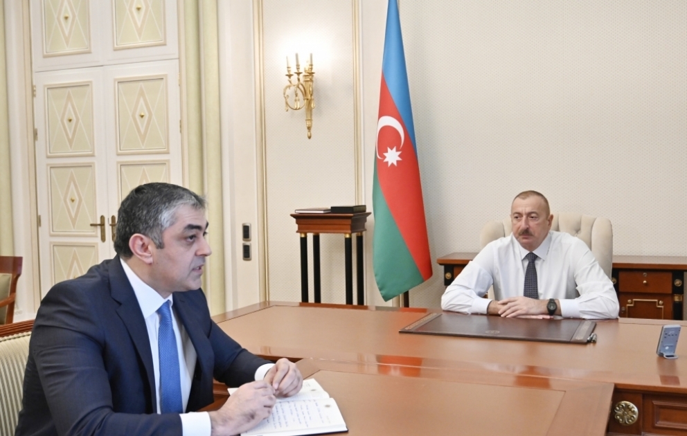 Prezident İlham Əliyev Nəqliyyat, Rabitə və Yüksək Texnologiyalar nazirini qəbul edib YENİLƏNİB VİDEO
