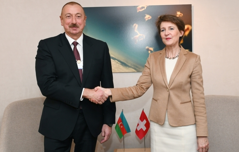 Entretien des présidents azerbaïdjanais et suisse à Davos VIDEO