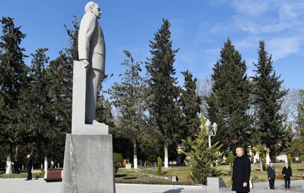 President Ilham Aliyev arrived in Kurdamir district for visit VIDEO