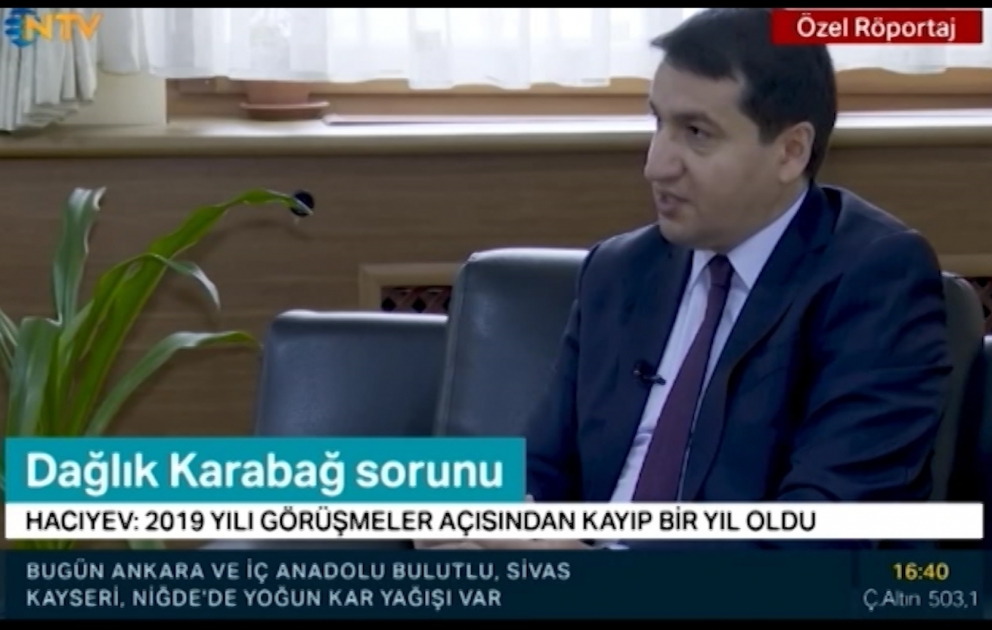 Azərbaycan Prezidentinin köməkçisi Türkiyənin NTV kanalına müsahibəsində Ermənistan-Azərbaycan münaqişəsindən danışıb VİDEO