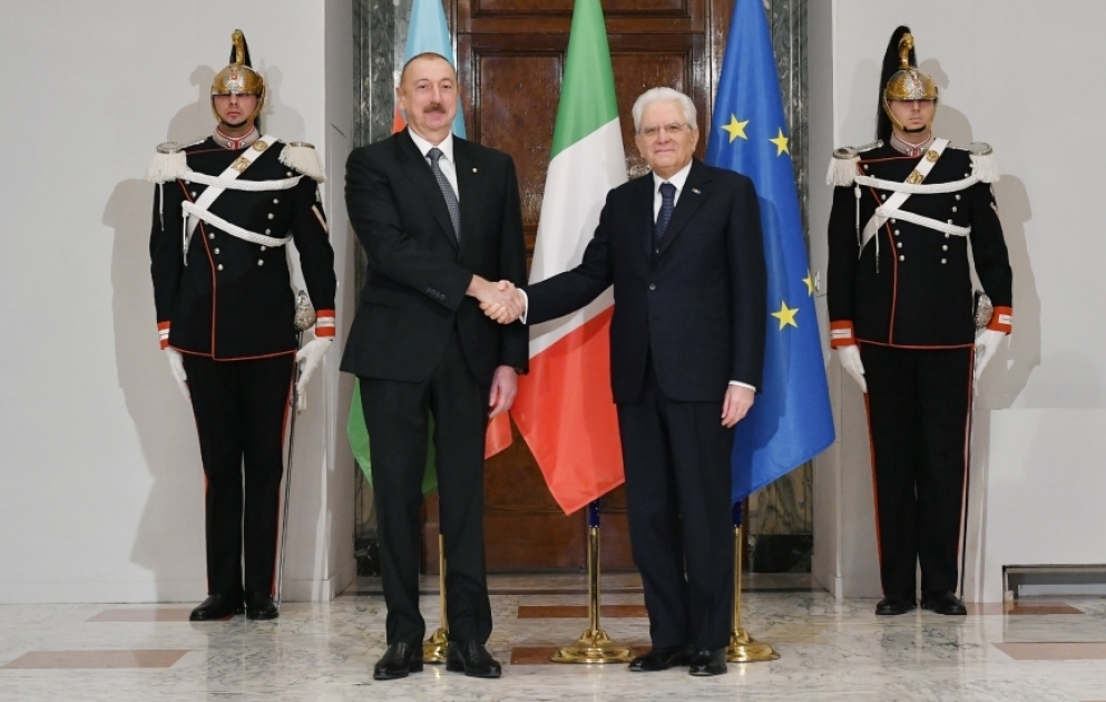 Official welcome ceremony was held for President Ilham Aliyev in Rome VIDEO