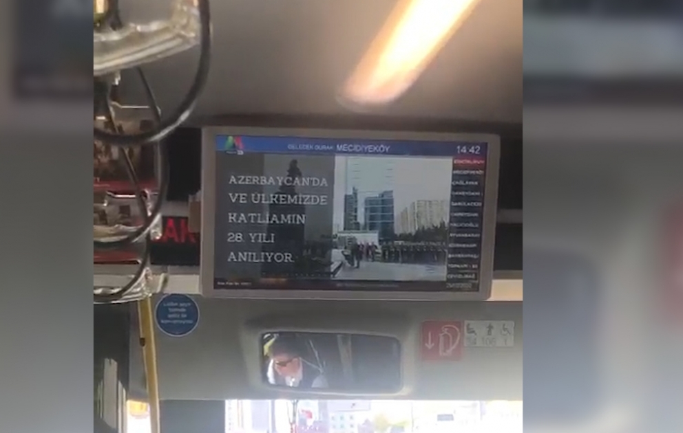 İstanbulun bütün ictimai nəqliyyat vasitələrində Xocalı soyqırımı ilə əlaqədar videoçarx nümayiş etdirilir VİDEO