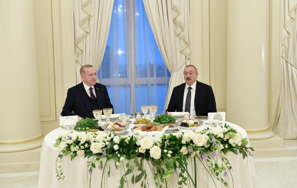 President Ilham Aliyev hosted reception in honor of Turkish President Recep Tayyip Erdogan VIDEO