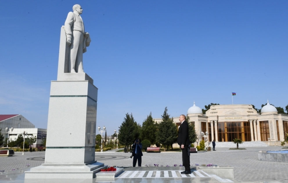 Prezident İlham Əliyev Goranboy rayonuna səfərə gəlib VİDEO