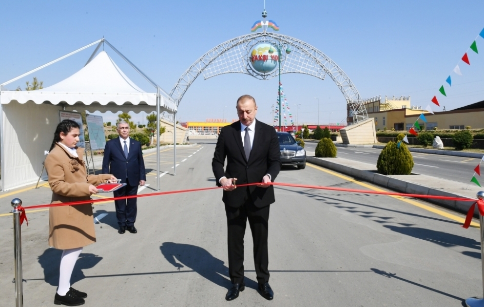 Prezident İlham Əliyev Qızılhacılı-Goranboy-Goran-Rəhimli-Veyisli-Qazanbulaq-Borsunlu yolunun açılışında iştirak edib  YENİLƏNİB VİDEO