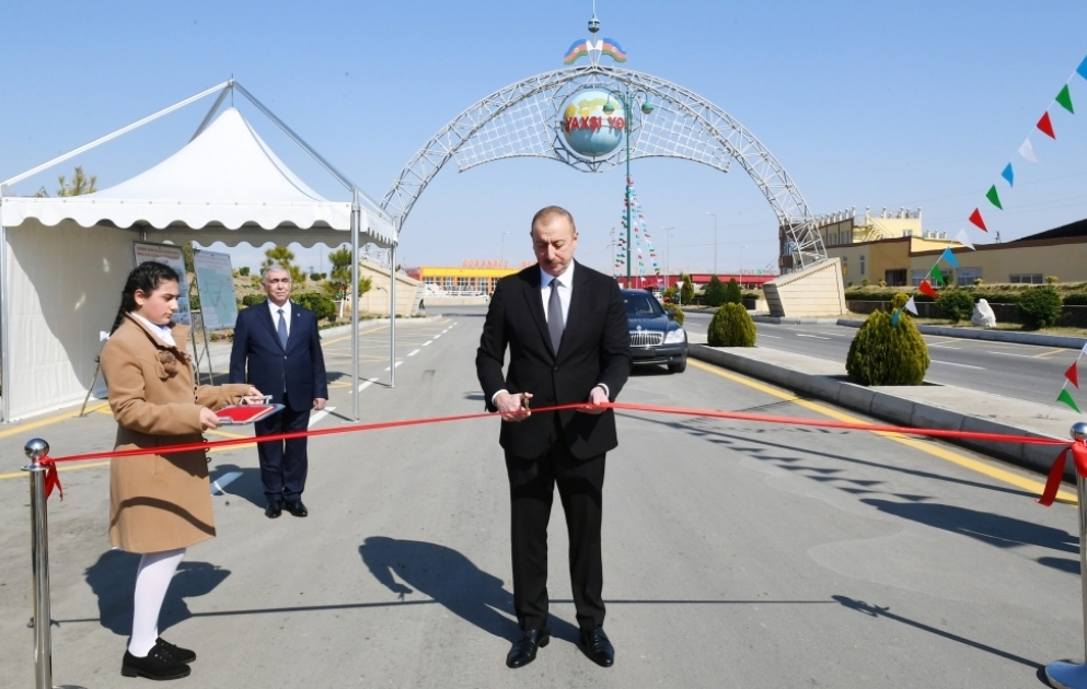 Президент Ильхам Алиев принял участие в открытии дороги Гызылгаджилы-Геранбой-Горан-Рагимли-Вейисли-Газанбулаг-Борсунлу  ОБНОВЛЕНО ВИДЕО