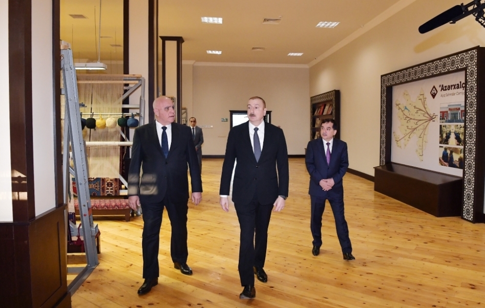 President Ilham Aliyev visited Gazakh branch of “Azerkhalcha” OJSC VIDEO