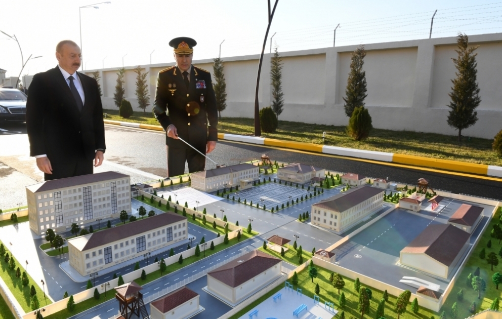 President Ilham Aliyev attended opening of Internal Troops` military unit in Aghstafa VIDEO