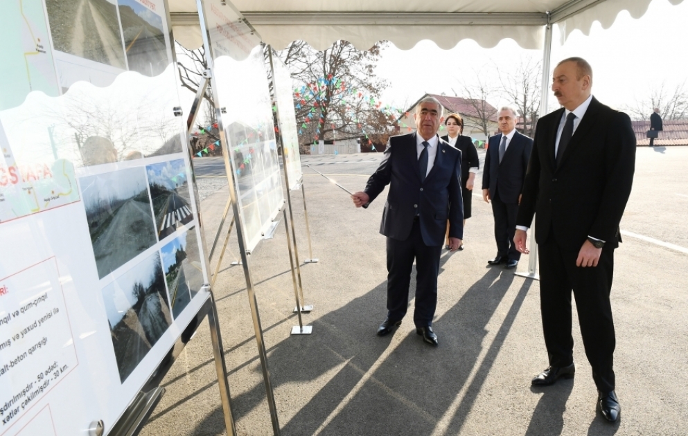 President Ilham Aliyev inaugurated newly renovated Aghstafa-Yenigun-Khatai-Gachag Karam-Poylu-Khilkhina highway VIDEO