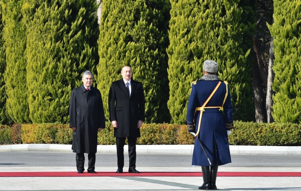 Türkmənistan Prezidenti Qurbanqulu Berdiməhəmmədovun rəsmi qarşılanma mərasimi olub VİDEO