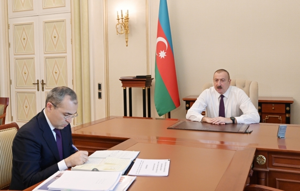 Prezident İlham Əliyev İqtisadiyyat nazirini qəbul edib YENİLƏNİB VİDEO