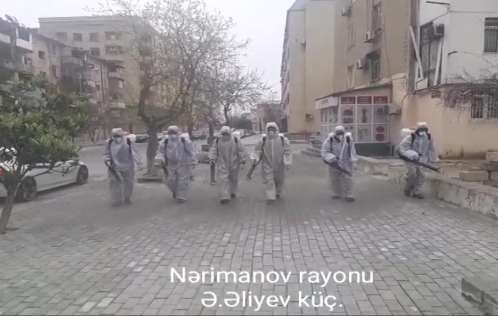 Nərimanov rayonunda koronovirusla mübarizə çərçivəsində tədbirlər davam etdirilir VİDEO